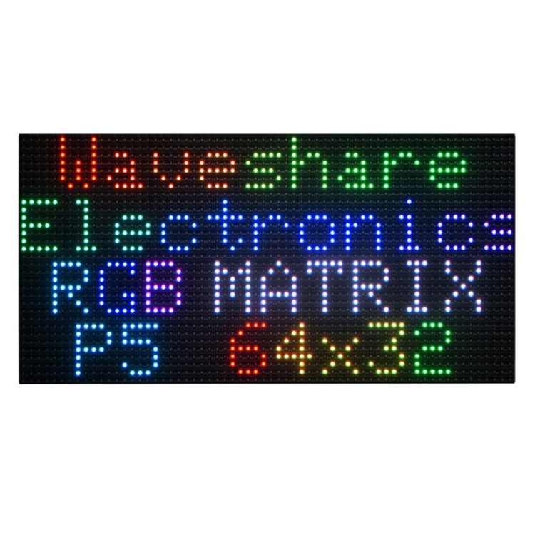 Waveshare RGB Full-color LED Matrix Panel, 5mm Pitch, 64x32 Pixels, Adjustable Brightness(25848) - Other Accessories by Waveshare | Online Shopping UK | buy2fix