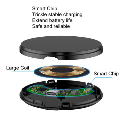 DSW-36B Mobile Phone Wireless Charger Mini 15W Fast Charging Type-C Round QI - Wireless Charger by buy2fix | Online Shopping UK | buy2fix