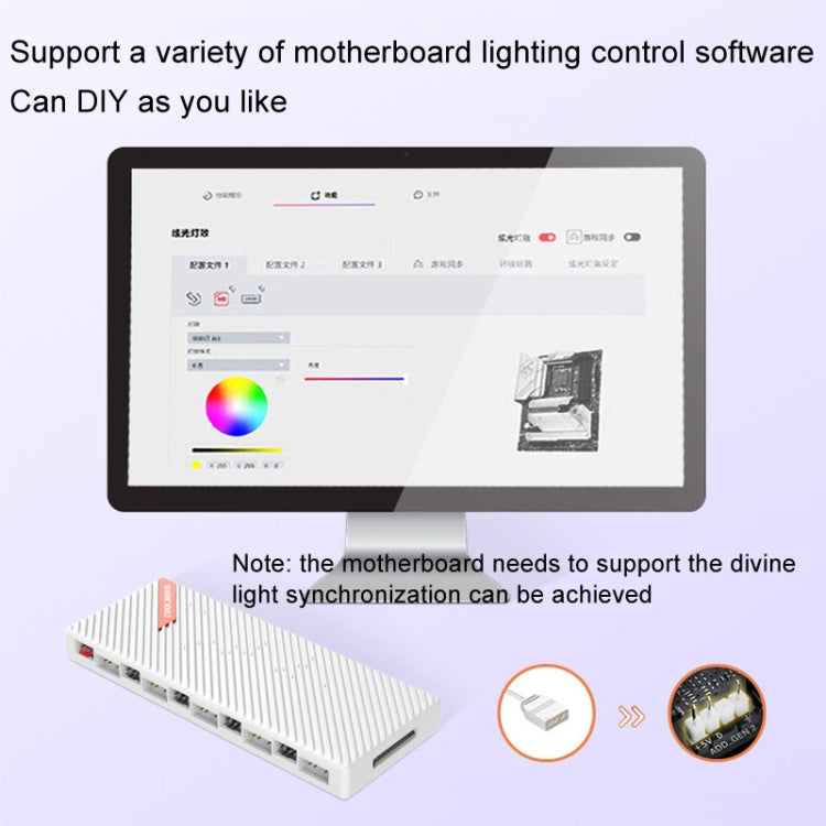 COOLMOON AM10 ARGB+PWM Dual 10 Ports Temperature Control Splitter Case Fan 5V 3Pin HUB(Black) - Connector by COOLMOON | Online Shopping UK | buy2fix