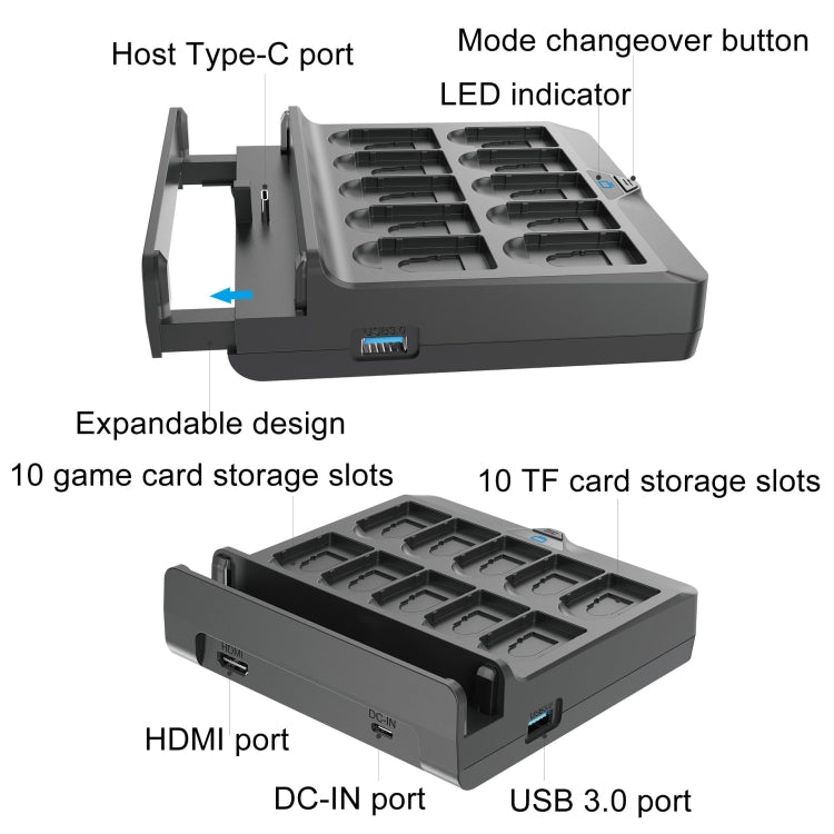 For Switch / Switch OLED Iplay NG-SW279 Cast Screen Charger Video Conversion Dock With Storage(Black) - Charger & Power by iplay | Online Shopping UK | buy2fix