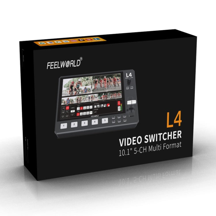 FEELWORLD L4 Multi-Camera Video Mixer Switcher 10.1" Touch Screen USB 3.0 Fast Streaming(AU Plug) - On-camera Monitors by FEELWORLD | Online Shopping UK | buy2fix