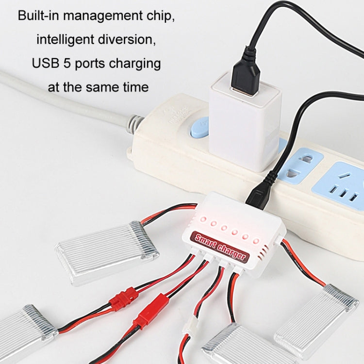 One To Six 3.7V Lithium Battery Drone USB Charger, Color: Green JST Port - Charger by buy2fix | Online Shopping UK | buy2fix