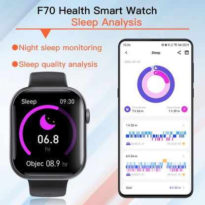 F70  2.1 Inch Screen Smart Watch With Blood Sugar/Blood Oxygen Monitoring /SOS Alarm/100+ Sports Modes, Color: Black 3-bead Steel - Smart Watches by buy2fix | Online Shopping UK | buy2fix