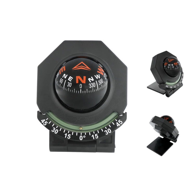 2 In 1 Car Compass With Slope Gauge Foldable High Precision Guide Ball(English Version) - Clocks & Car Meters by buy2fix | Online Shopping UK | buy2fix