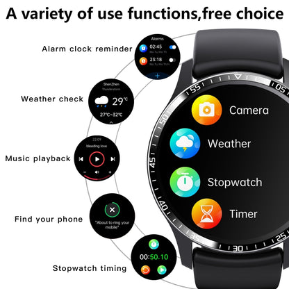 F207 Smart Watch 1.35-Inch Narrow Edge Screen Supports Bluetooth Calls / 24H Health Monitoring / 150+ Sports Modes, Color: Black Leather - Smart Watches by buy2fix | Online Shopping UK | buy2fix