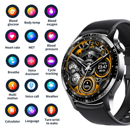 F207 Smart Watch 1.35-Inch Narrow Edge Screen Supports Bluetooth Calls / 24H Health Monitoring / 150+ Sports Modes, Color: Black Leather - Smart Watches by buy2fix | Online Shopping UK | buy2fix