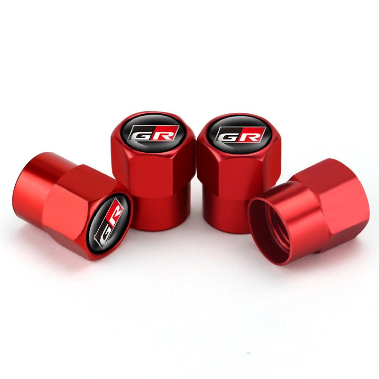 4pcs /Set For GR Metal Car Tire Valve Modification, Color: Red - Tire Valve Caps by buy2fix | Online Shopping UK | buy2fix