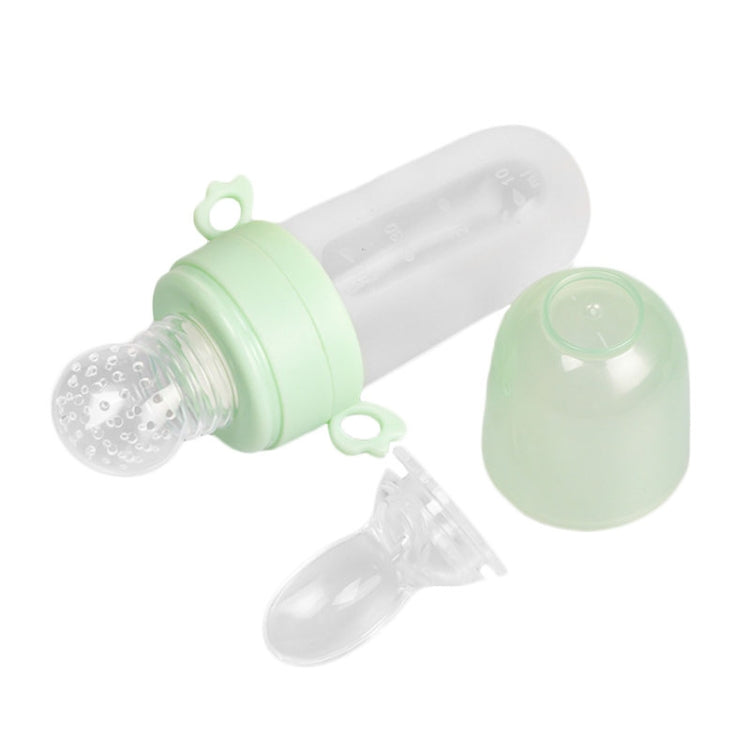 Portable Dual-purpose Baby Food Feeding Spoon Fruit Vegetable Silicone Feeding Pacifier Bottle(Green) - Cups & Silicone Nipple by buy2fix | Online Shopping UK | buy2fix