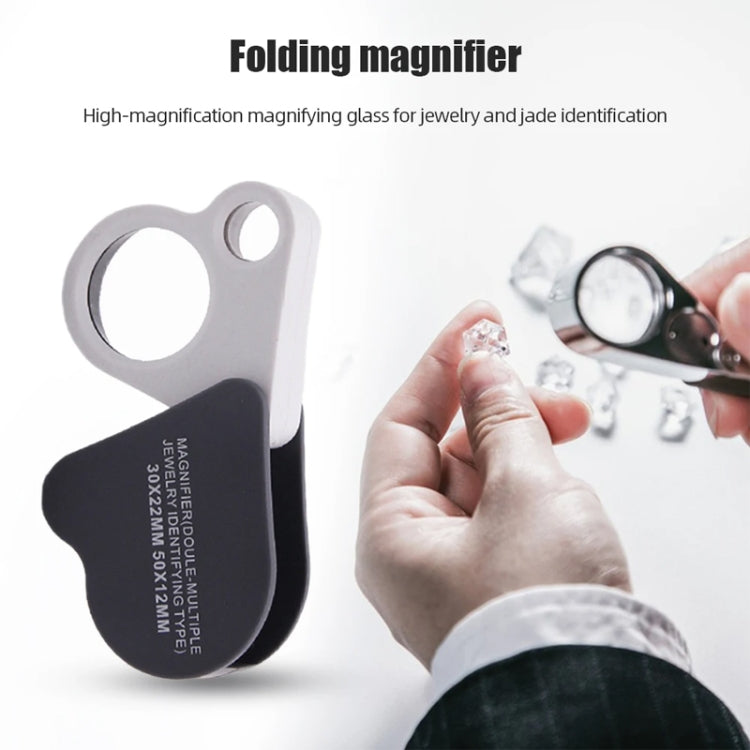 Portable Folding 30X/50X Dual Lens High Definition Jewelry And Jade Magnifier - Detection Jewelry by buy2fix | Online Shopping UK | buy2fix