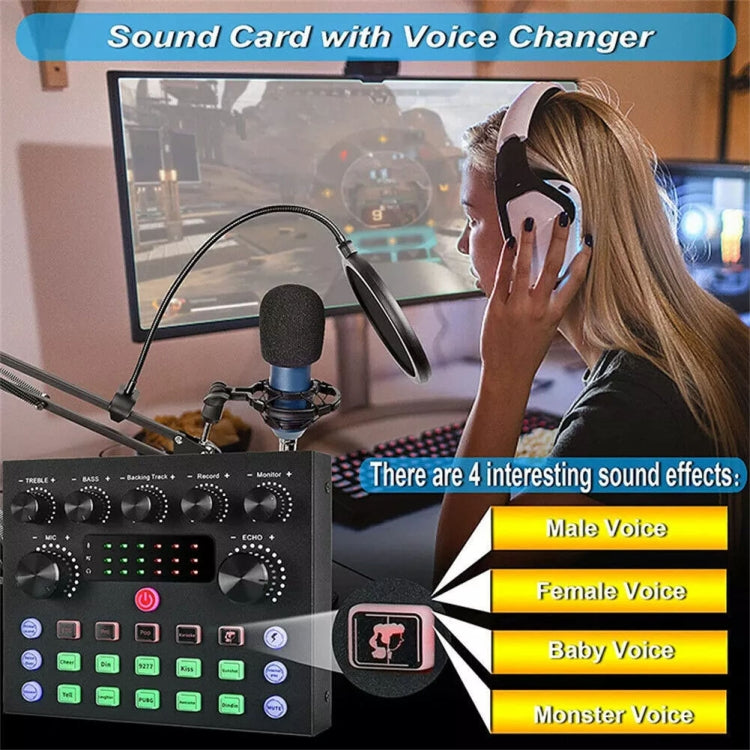 V8S Audio Mixer Live Voice Changer External Sound Card, Color: Black Cantilever Set - Live Sound Effects Processors by buy2fix | Online Shopping UK | buy2fix