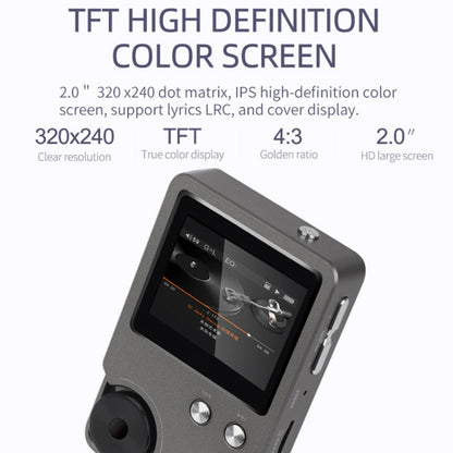 Without TF Card HIFI Lossless DSD256 Music Player Sports MP3(Silver Gray) - MP3 Player by buy2fix | Online Shopping UK | buy2fix