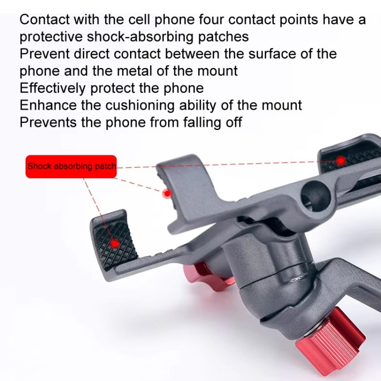 PROMEND Aluminum Alloy Cell Phone Holder Adjustable Angle Rotating Motorcycle Navigation Support, Style: SJJ-299E Rear View Mirror Titanium Color - Holder by PROMEND | Online Shopping UK | buy2fix