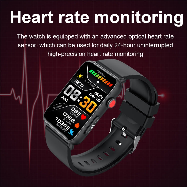 Smart Watch Ring ECG Temperature Heart Rate Blood Pressure Health Bluetooth Talking Watch, Color: Blue Silicone - Smart Wristbands by buy2fix | Online Shopping UK | buy2fix