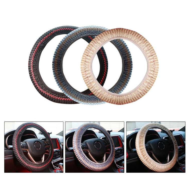 Universal Car Steering Wheel Ice Silk Non-slip Breathable Protective Cover(Gray Coffee) - Steering Wheel Accessories by buy2fix | Online Shopping UK | buy2fix