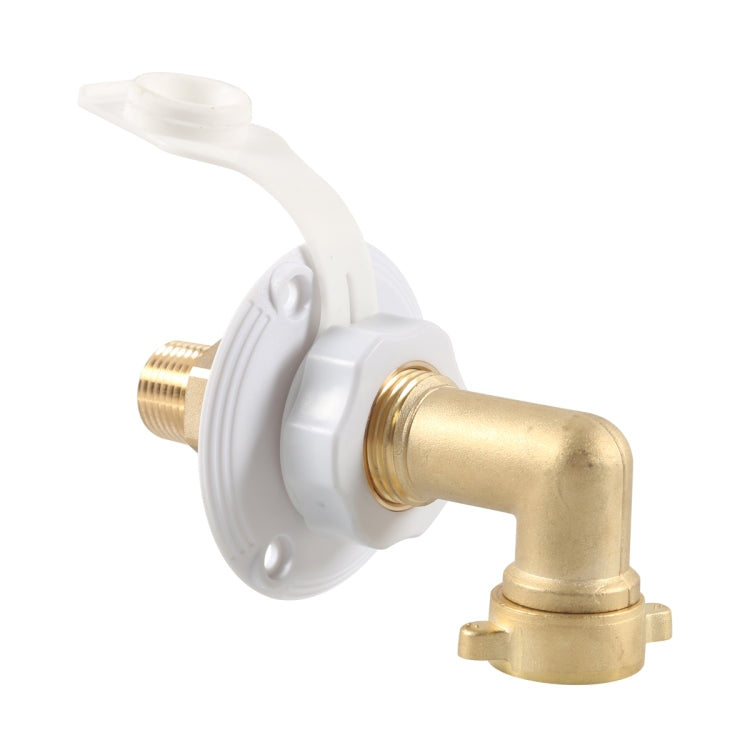 Brass Water Inlet Check Valve For Yacht RV With Adapter(White) - Marine Accessories & Parts by buy2fix | Online Shopping UK | buy2fix