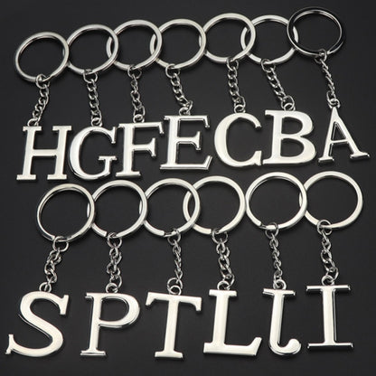 Double-Sided Three-Dimensional Plating Alphabet Keychain, Style: W - Key Rings by buy2fix | Online Shopping UK | buy2fix