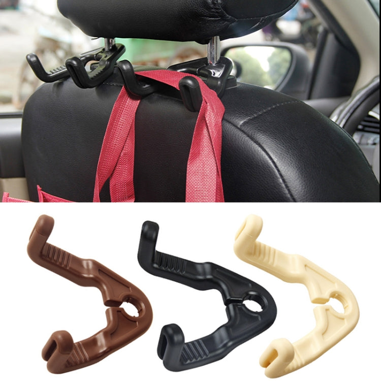 1pair Hidden Car Headrest Storage Hooks Car Seat Hook(Brown) - Seat Accessories by buy2fix | Online Shopping UK | buy2fix