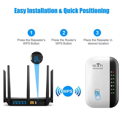 300Mbps Wireless WIFI Repeater 2.4G Route Signal Amplifier 7 Lights Version, Spec: US Plug - Broadband Amplifiers by buy2fix | Online Shopping UK | buy2fix