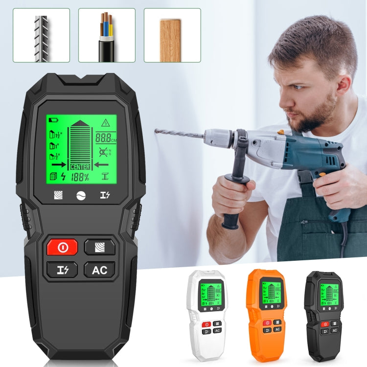 HW-QB6 5 In 1 Wall Scanner Handheld Stud Finder Wood Current Metal Live Wires Detection(Black) - Metal Detector by buy2fix | Online Shopping UK | buy2fix