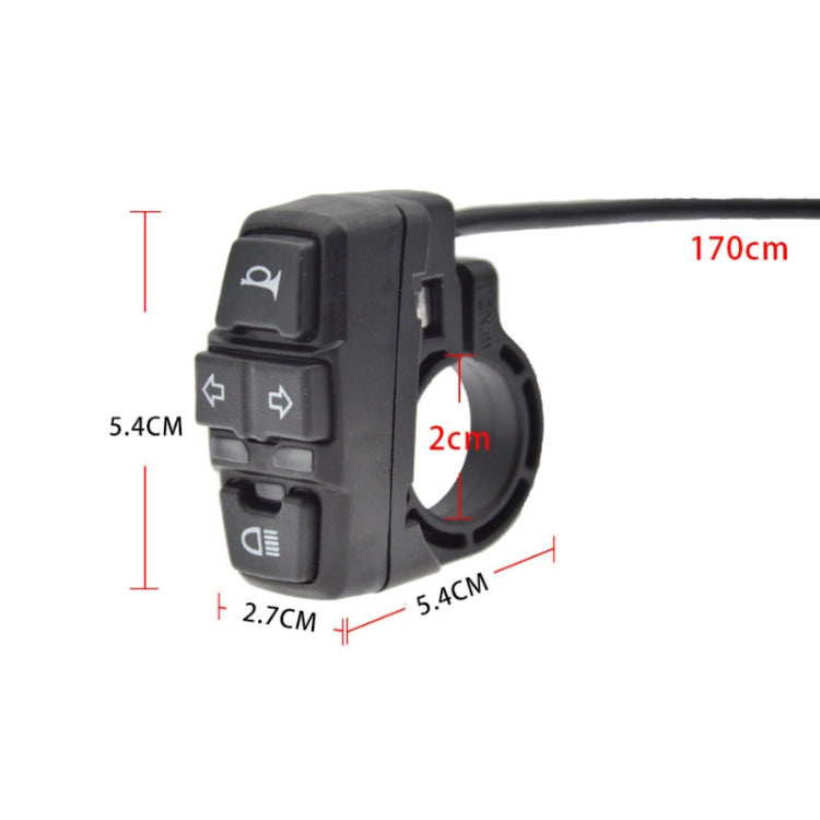 3 In 1 Electric Scooter Horn Headlight Six-Core Switch(36V-48V) - Electrical System by buy2fix | Online Shopping UK | buy2fix