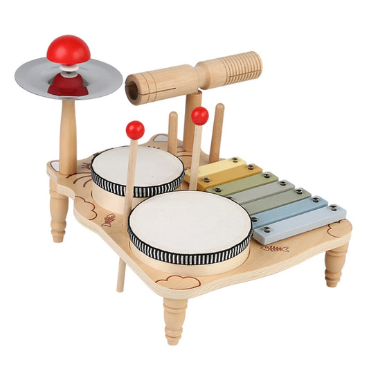 Children Wooden Desktop Music Percussion Toy Baby Early Learning Drum Enlightenment Toy, Style: Kitten Music Stand - Musical Instrument Toys by buy2fix | Online Shopping UK | buy2fix