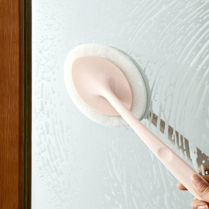 Hand-held Sponge Cleaning Tool Bathroom Ceramic Tile Kitchen Descaling Pot Brush Replaceable Sponge(Pink) - Sponges, Cloths & Brushes by buy2fix | Online Shopping UK | buy2fix