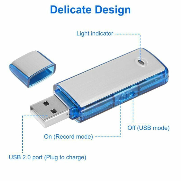 SK858 8GB Rechargeable Portable U-Disk Meeting Voice Recorder (Blue) - U-Disk Recorder by buy2fix | Online Shopping UK | buy2fix