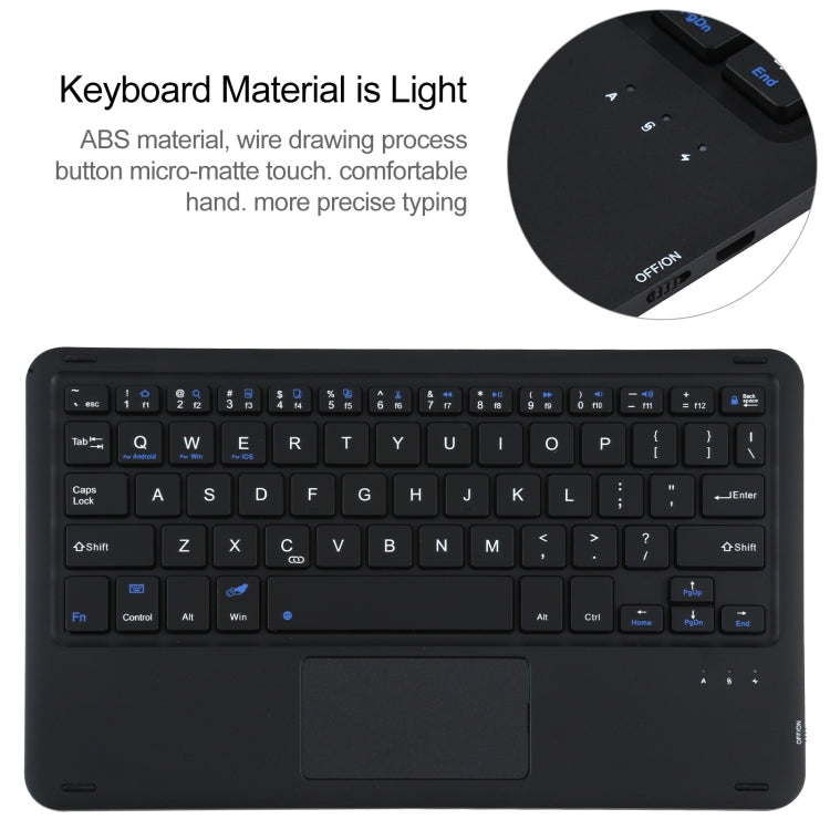 AM10-A Detachable Bluetooth Backlight Keyboard Ultrathin Horizontal Flip Leather Tablet Case with Touchpad & Holder for Lenovo M10 Plus 10.3 inch X606F(Black) - Lenovo Keyboard by buy2fix | Online Shopping UK | buy2fix