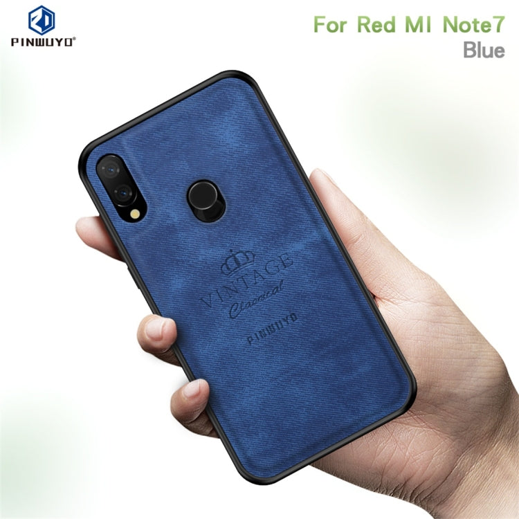 PINWUYO Shockproof Waterproof Full Coverage PC + TPU + Skin Protective Case for Xiaomi Redmi Note 7(Blue) - Xiaomi Cases by PINWUYO | Online Shopping UK | buy2fix