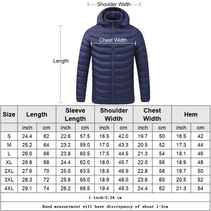 USB Heated Smart Constant Temperature Hooded Warm Coat for Men and Women (Color:Blue Size:XL) - Down Jackets by buy2fix | Online Shopping UK | buy2fix