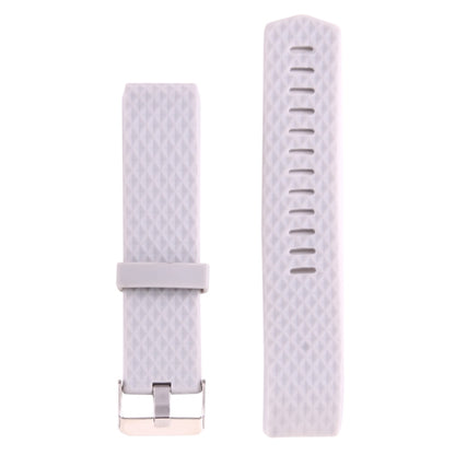 For Fitbit Charger 2 Bracelet Watch Diamond Texture TPU Watch Band, Full Length: 23cm(Grey) - Watch Bands by buy2fix | Online Shopping UK | buy2fix