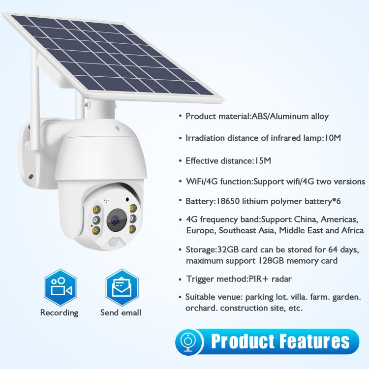 T16 1080P Full HD 4G (US Version) Network Monitoring Solar Powered Camera, Support PIR + Radar Alarm, Night Vision, Two Way Audio, TF Card - Security by buy2fix | Online Shopping UK | buy2fix