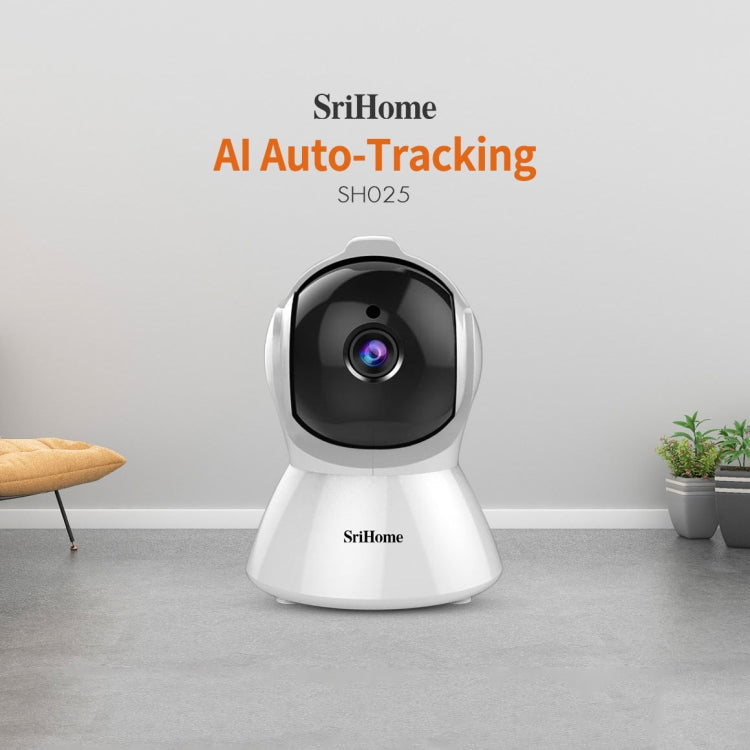 SriHome SH025 2.0 Million Pixels 1080P HD AI Auto-tracking IP Camera, Support Two Way Audio / Motion Tracking / Humanoid Detection / Night Vision / TF Card, UK Plug - Security by SriHome | Online Shopping UK | buy2fix