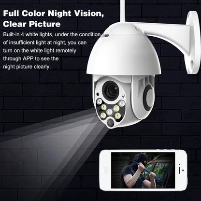 Wireless Surveillance Camera HD PTZ Home Security Outdoor Waterproof Network Dome Camera, Support Night Vision & Motion Detection & TF Card, EU Plug - Security by buy2fix | Online Shopping UK | buy2fix