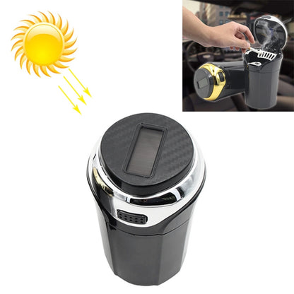 N12B Car Creative Ashtray Solar Power With Light And Cover Car Supplies (Silver) - In Car by buy2fix | Online Shopping UK | buy2fix