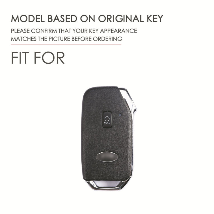 For Kia Sorento Hallmo Car Cowhide Leather Key Protective Cover Key Case(Blue) - In Car by Hallmo | Online Shopping UK | buy2fix
