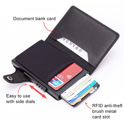 X-51 Automatically Pop-up Card Type Anti-magnetic RFID Anti-theft PU Leather Wallet with Card Slots(Black) - Antimagnetic RFID Package by buy2fix | Online Shopping UK | buy2fix