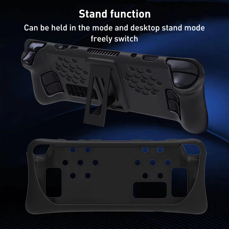 For Steam Deck Game Console Silicone Protective Case Set with Holder - Accessories by buy2fix | Online Shopping UK | buy2fix