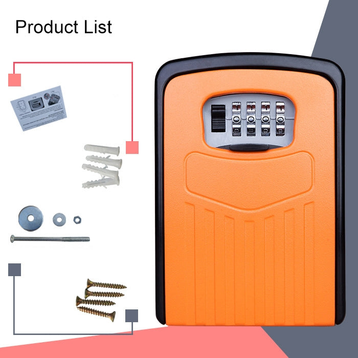 Large Password Lock Metal Storage Box Villa Security Box Wall Cabinet Safety Box(Orange) - Security by buy2fix | Online Shopping UK | buy2fix