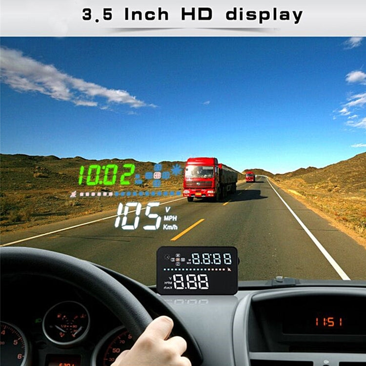 A3 3.5 inch Car GPS HUD / OBD Vehicle-mounted Gator Automotive Head Up Display Security System with Multi-color LED, Support Car Speed & Local Real Time & Driving Direction / Distance / Time & Voltage ... Sensor, Mile Switching, Over Speed Alarm Functions - Head Up Display System by buy2fix | Online Shopping UK | buy2fix