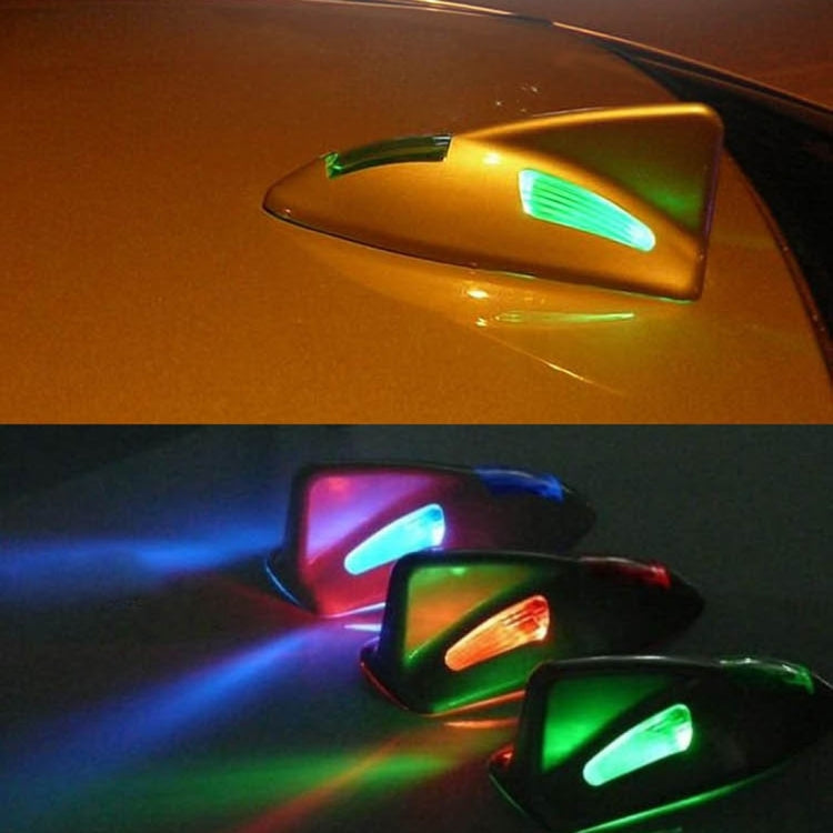 Solar Colorful Light Anti Collision Shark Fin Car Taillight LED Flash Warning Light Caution Light(White) - Warning Lights by buy2fix | Online Shopping UK | buy2fix