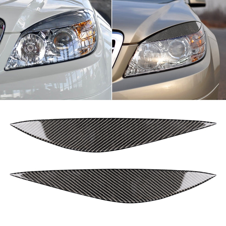 Car Carbon Fiber Light Eyebrow for Mercedes-Benz W204 Pre-Facelift 2008-2011 - Lamp Decoration by buy2fix | Online Shopping UK | buy2fix