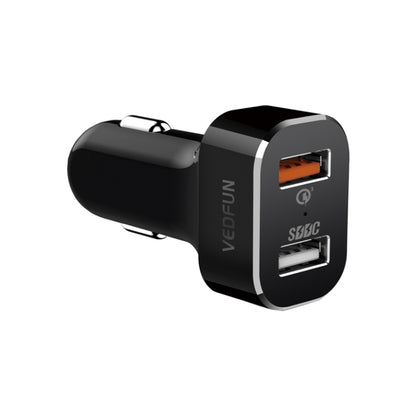 VEDFUN TurboDrive C210 Dual Ports Quick Charge 3.0 + SDDC Technology USB Car Charger for Smartphones and Tablets - Car Charger by VEDFUN | Online Shopping UK | buy2fix