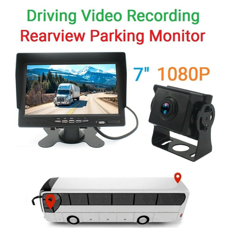 PZ612-2AHD IP67 120 Degree Car AHD 1080P 2 Megapixels 7 inch Front and Rear Double Recording 2 Way Rearview Mirror Monitor, Night Vision Full Color, with Video Function - In Car by buy2fix | Online Shopping UK | buy2fix