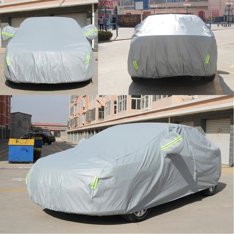 PVC Anti-Dust Sunproof Hatchback Car Cover with Warning Strips, Fits Cars up to 5.1m(199 inch) in Length - PE Material by buy2fix | Online Shopping UK | buy2fix