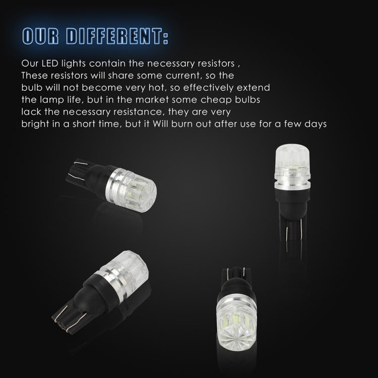 10 PCS T10 2W 100LM IP67 LEDs Bulbs Prismatic Shape Car Lens Decoder Mini Lamps DC 12V, with 2LEDs SMD-5730 Lamps (Amber) - LED Headlamps by buy2fix | Online Shopping UK | buy2fix