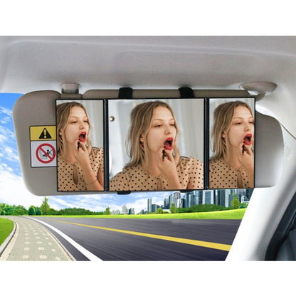 SHUNWEI Car Sun Visor Adjustable Mirror Car Makeup Sun-shading Vehicle Mounted Cosmetic Mirror Folding Vanity Mirror Triple Folding Car Interior Makeup Mirror Auto Supplies - Interior Mirrors by SHUNWEI | Online Shopping UK | buy2fix