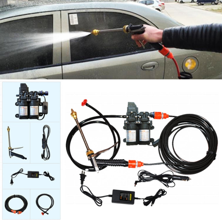 220V Portable Double Pump + Power Supply High Pressure Outdoor Car Washing Machine Vehicle Washing Tools - Car Washer & Accessories by buy2fix | Online Shopping UK | buy2fix