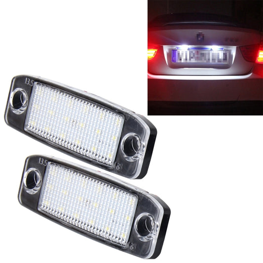 2 PCS LED License Plate Light with 18  SMD-3528 Lamps for Hyundai Sonata,2W 120LM,6000K, DC12V(White Light) - License Plate Lights by buy2fix | Online Shopping UK | buy2fix