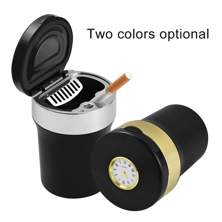 Multi-function Portable Creative LED Car Cigarette Ash Tray Ashtray with Clock(Gold) - Ashtrays by buy2fix | Online Shopping UK | buy2fix